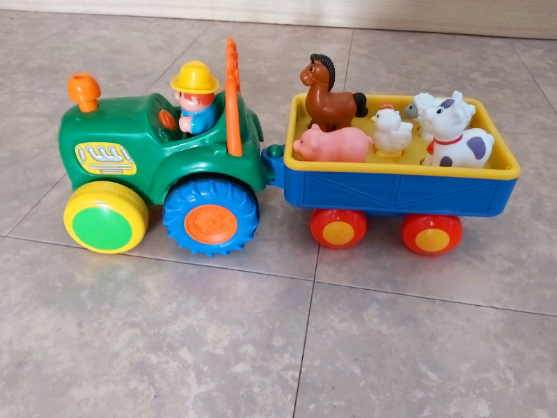 old macdonald farm tractor & trailer set